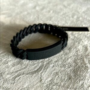 Marc by Marc Jacobs Black Silicone Braided Bracelet
